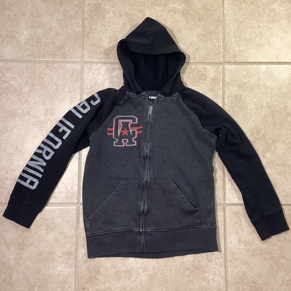 Tony Hawk Lightweight Zippered Hoodie Sweatshirt California Boys Size …